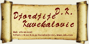 Đorđije Kuvekalović vizit kartica